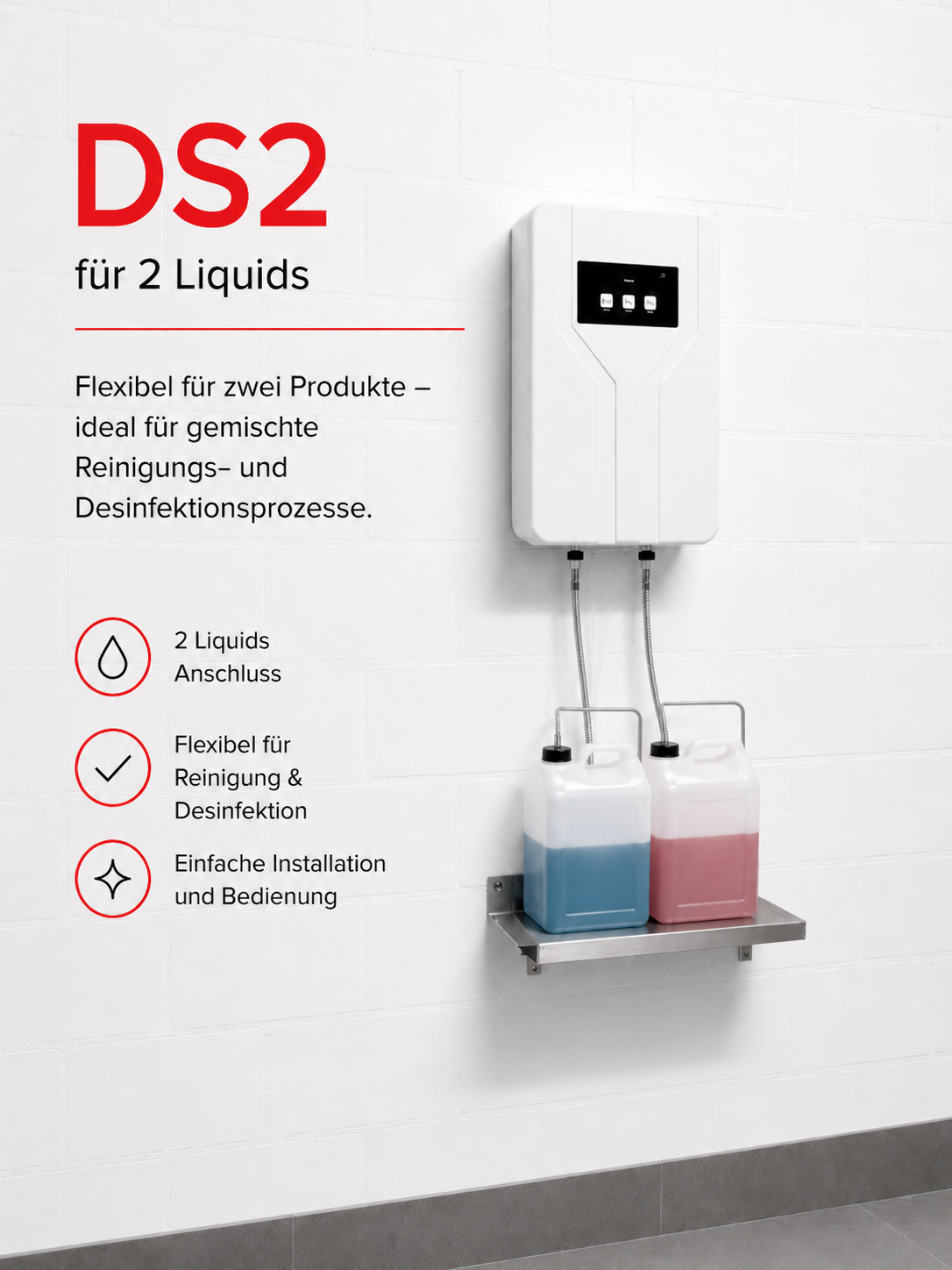 DosiSmart DS2 – wandmontierte Dosieranlage für 2 Liquids