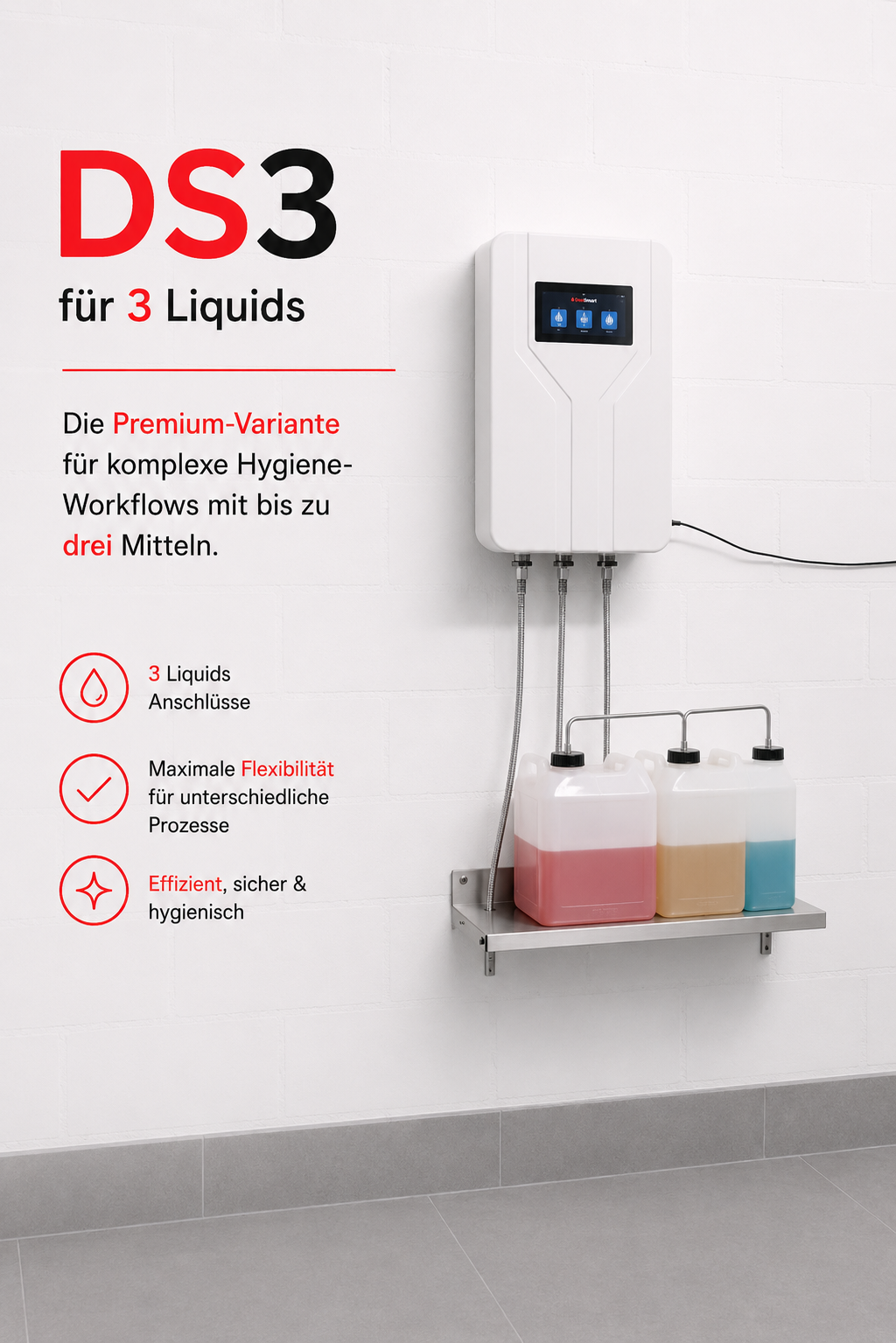 DosiSmart DS3 – wandmontierte Dosieranlage für 3 Liquids