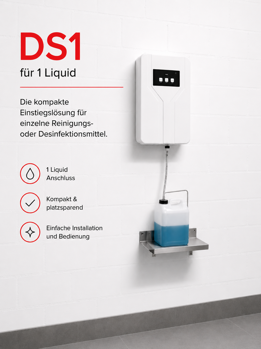 DosiSmart DS1 – wandmontierte Dosieranlage für 1 Liquid